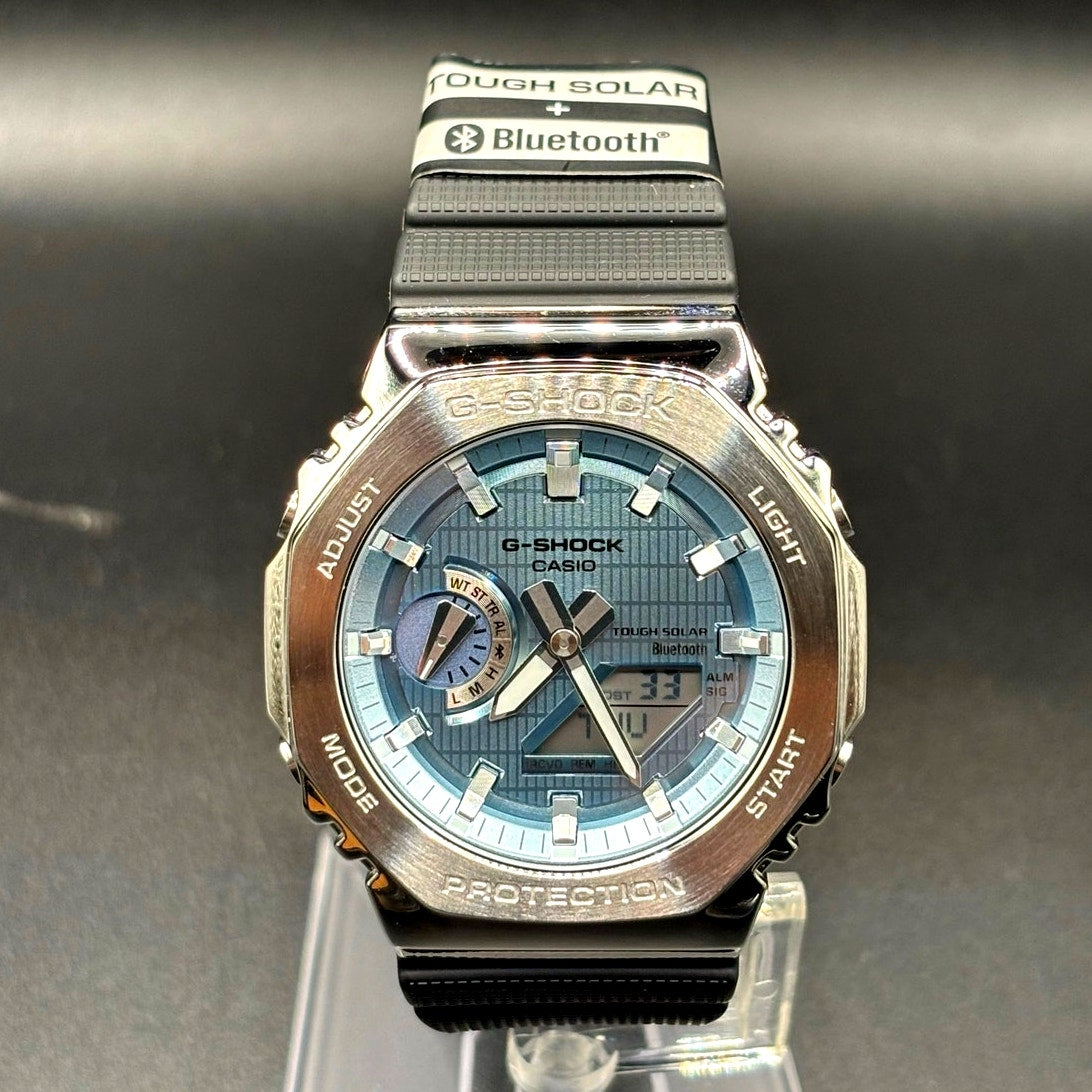Casio G-Shock G-Steel GBM2100A-1A2 Tough Solar Bluetooth Blue Dial Watch NIB
