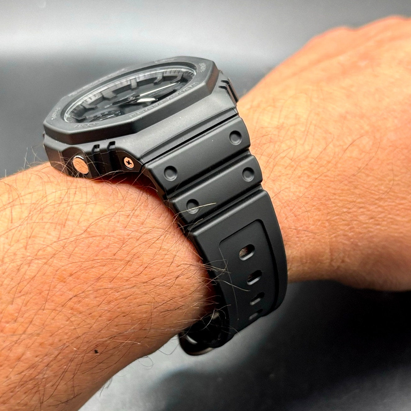 Casio G-Shock GA-2100-1A1 Monochrome Black Carbon Core Guard CasiOak Watch NIB