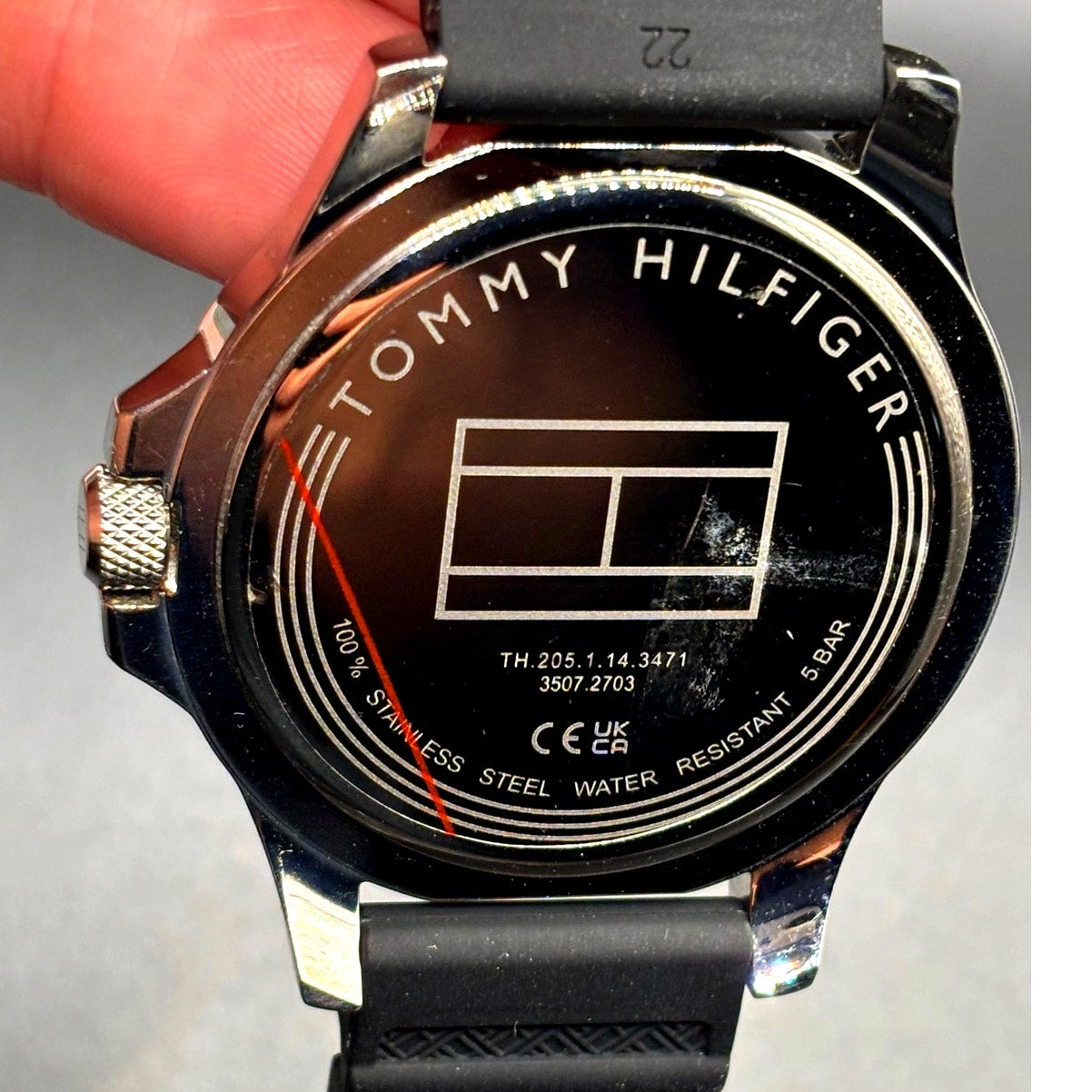 Tommy Hilfiger Ryan 1710539 Black Dial Silicone Strap Men's Watch NIB