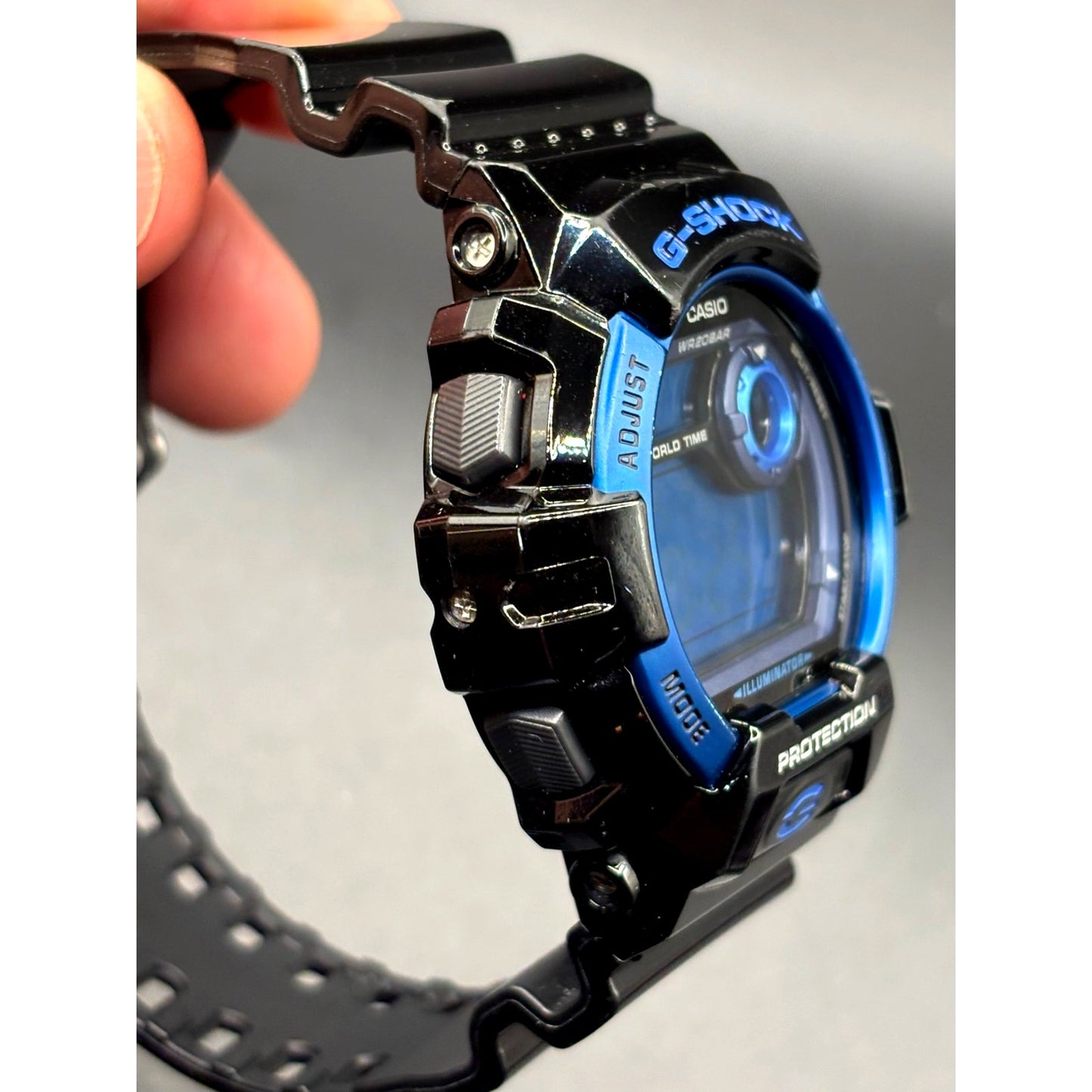Casio G-Shock G-8900A-1 Glossy Black Blue Dial Digital Men’s Watch 200M NIB