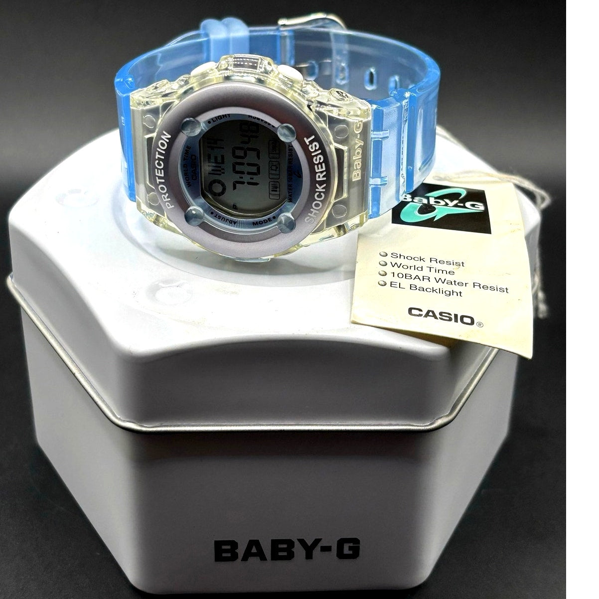 Casio Baby-G BG-1302-2ER Translucent Blue Jelly Digital Women's Watch NIBWT