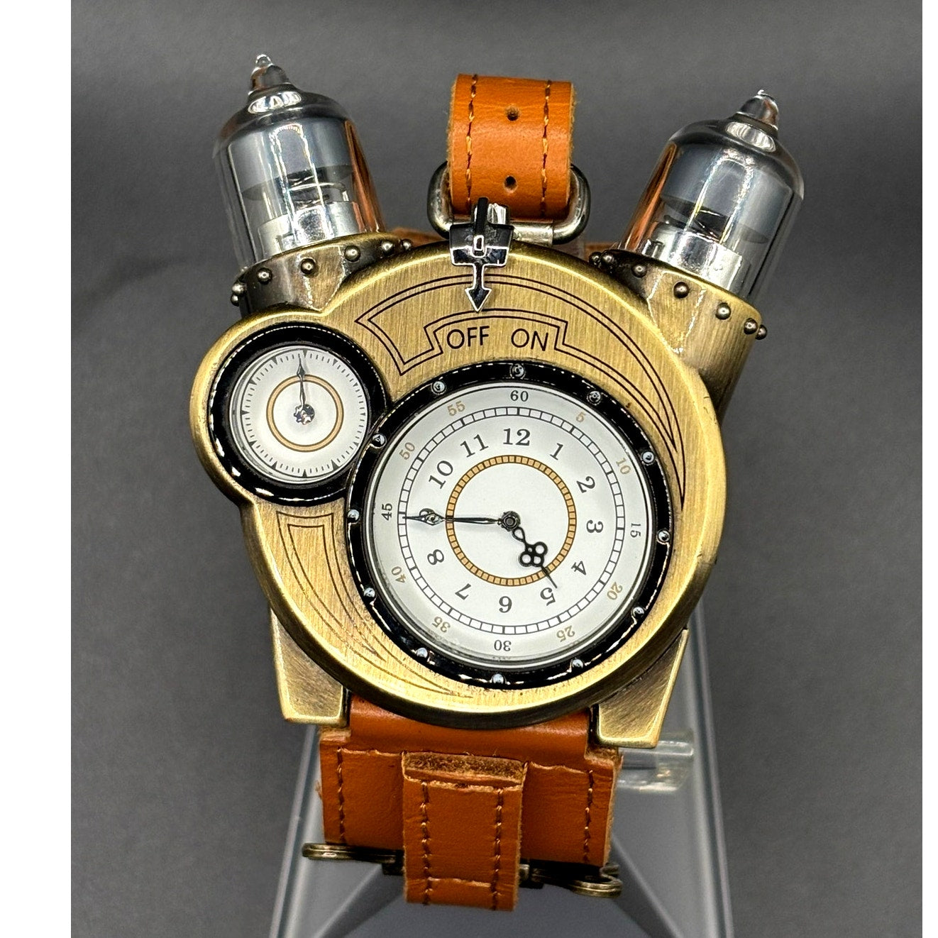 ThinkGeek Tesla Steampunk Analog Watch LED Vacuum Tube Design NEW