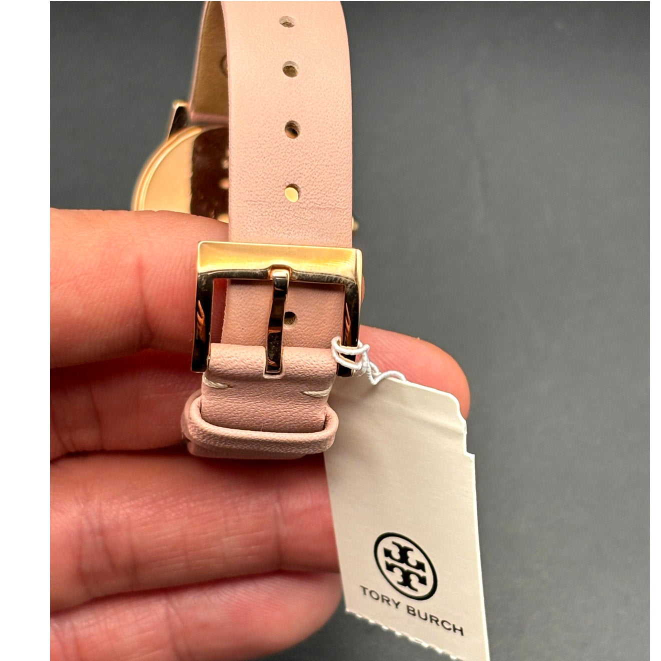 Tory Burch TBW2006 Women’s Gigi Pink Rose Gold Leather Quartz Watch NIBWT