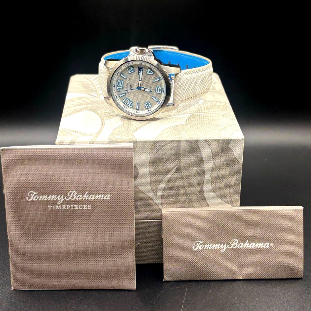 Tommy Bahama Relax RLX2017 Women’s 36mm White Blue Quartz Watch Full Set