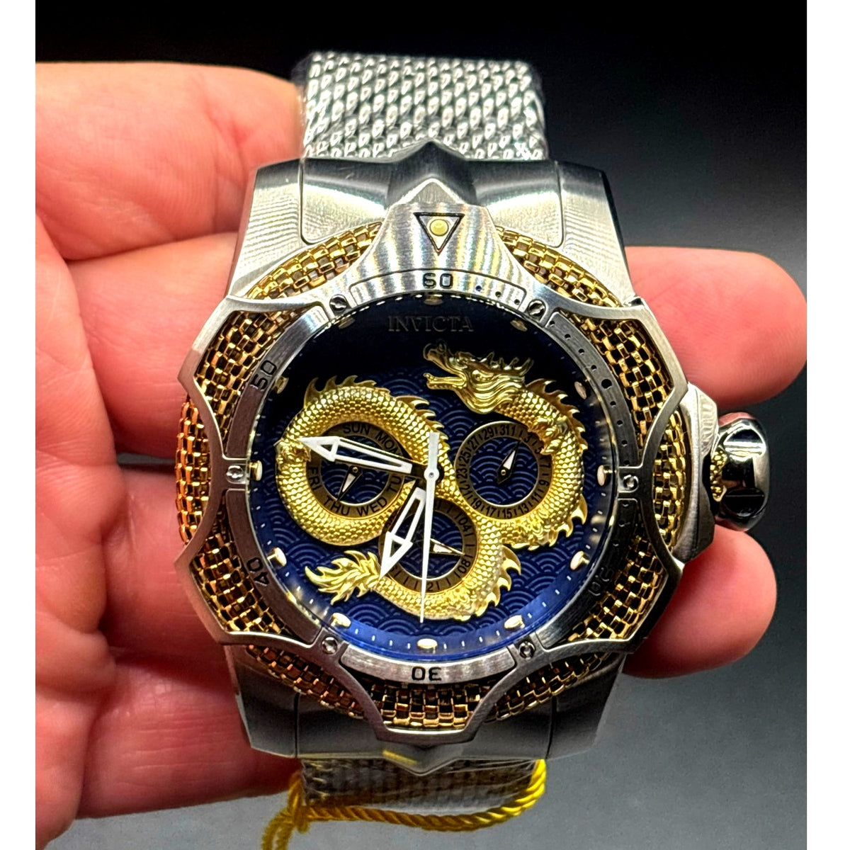 Invicta Venom Draconis 49189 Dragon Blue Dial Men’s Watch 53mm NIBWT
