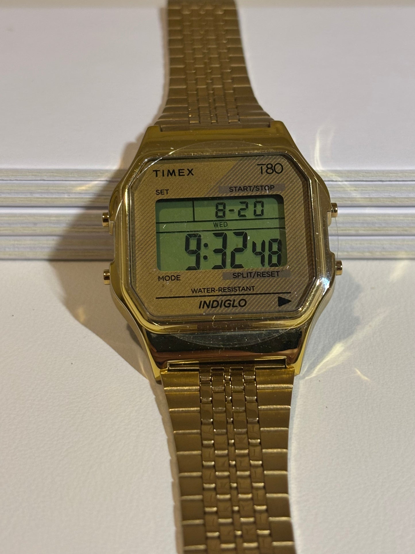 Timex T80 Retro Digital Watch – Special Edition Gold-Tone – Model TW2R79200 YB – Brand New