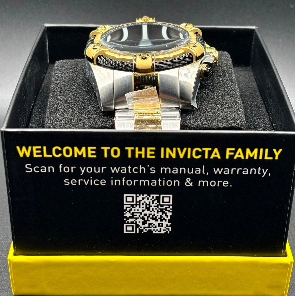 Invicta 48868 Bolt Ace Men’s Chronograph Two-Tone 52mm Black Dial Watch NIBWT