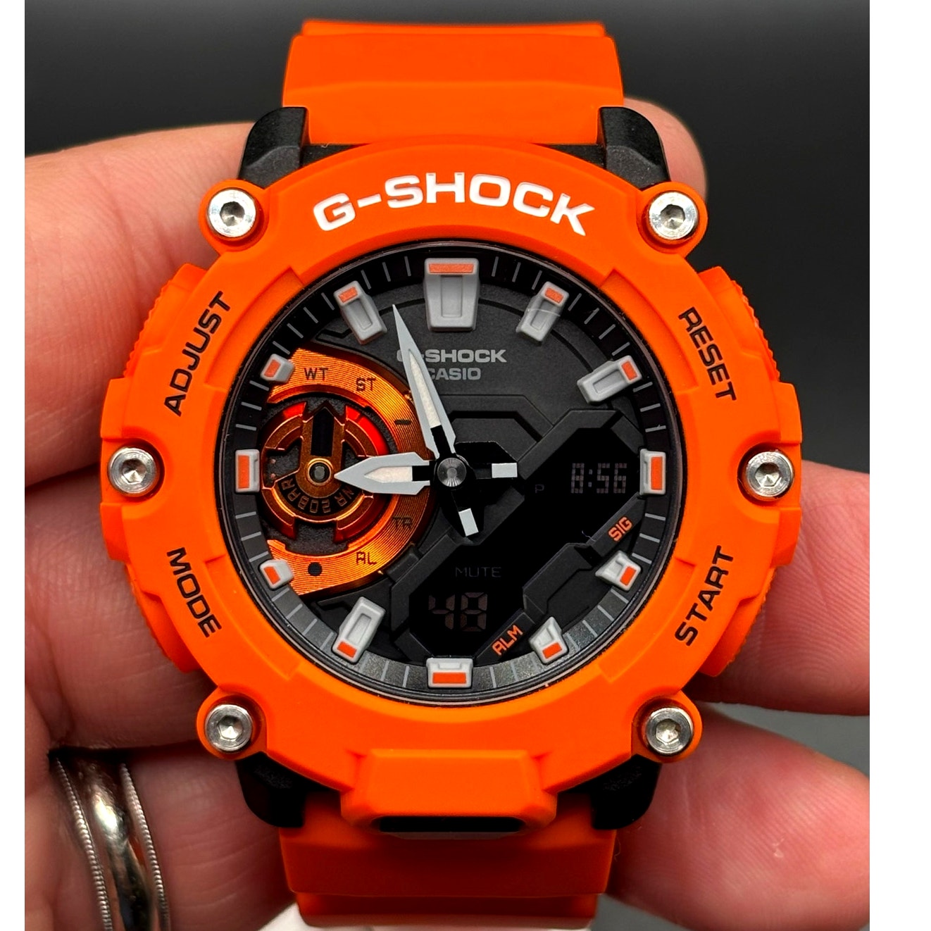 Casio G-Shock GA-2200M-4A Carbon Core Guard Orange Analog Digital Watch