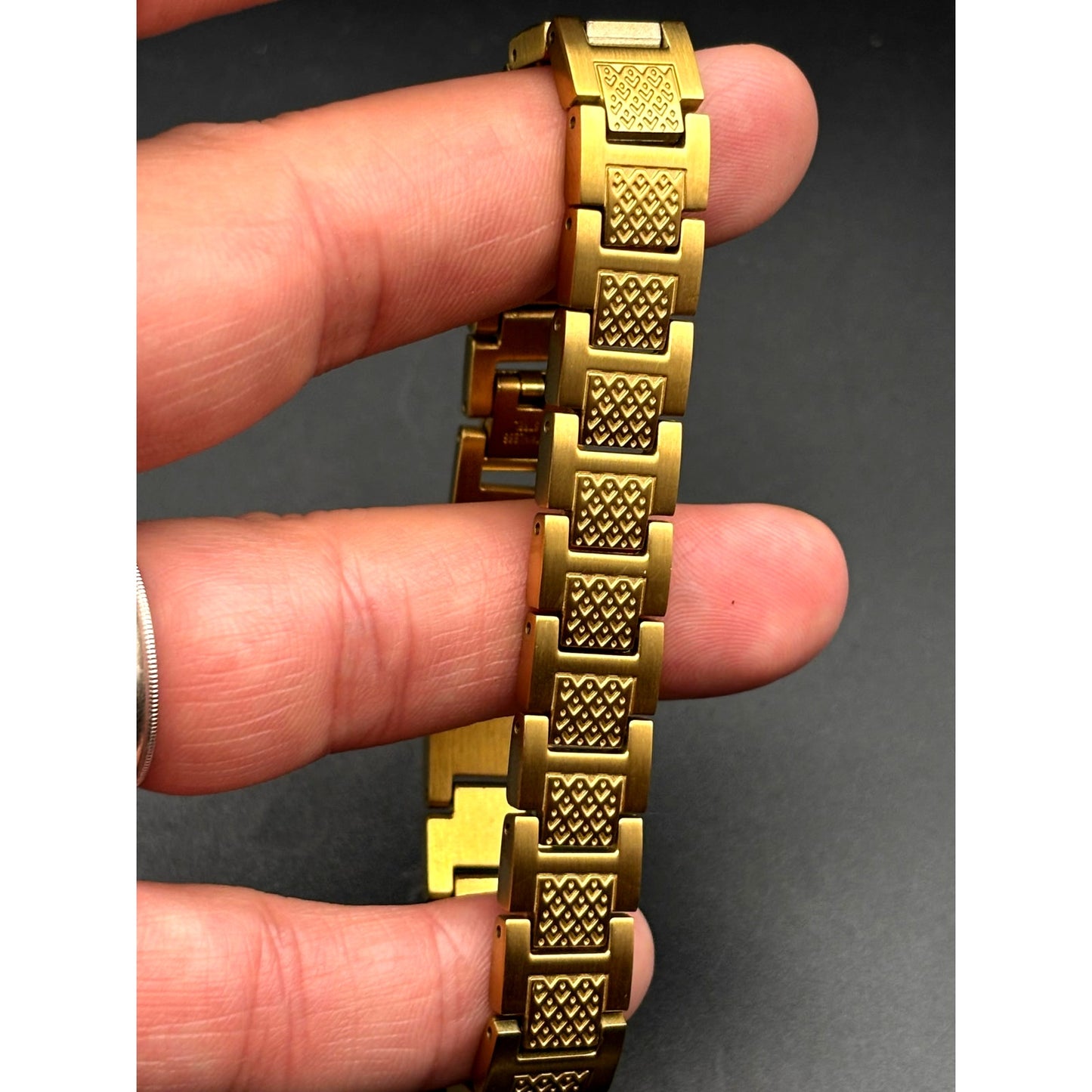 Lacoste Men's Metropole Ion Plated Gold Tone Stainless Steel H-Link Bracelet NIB