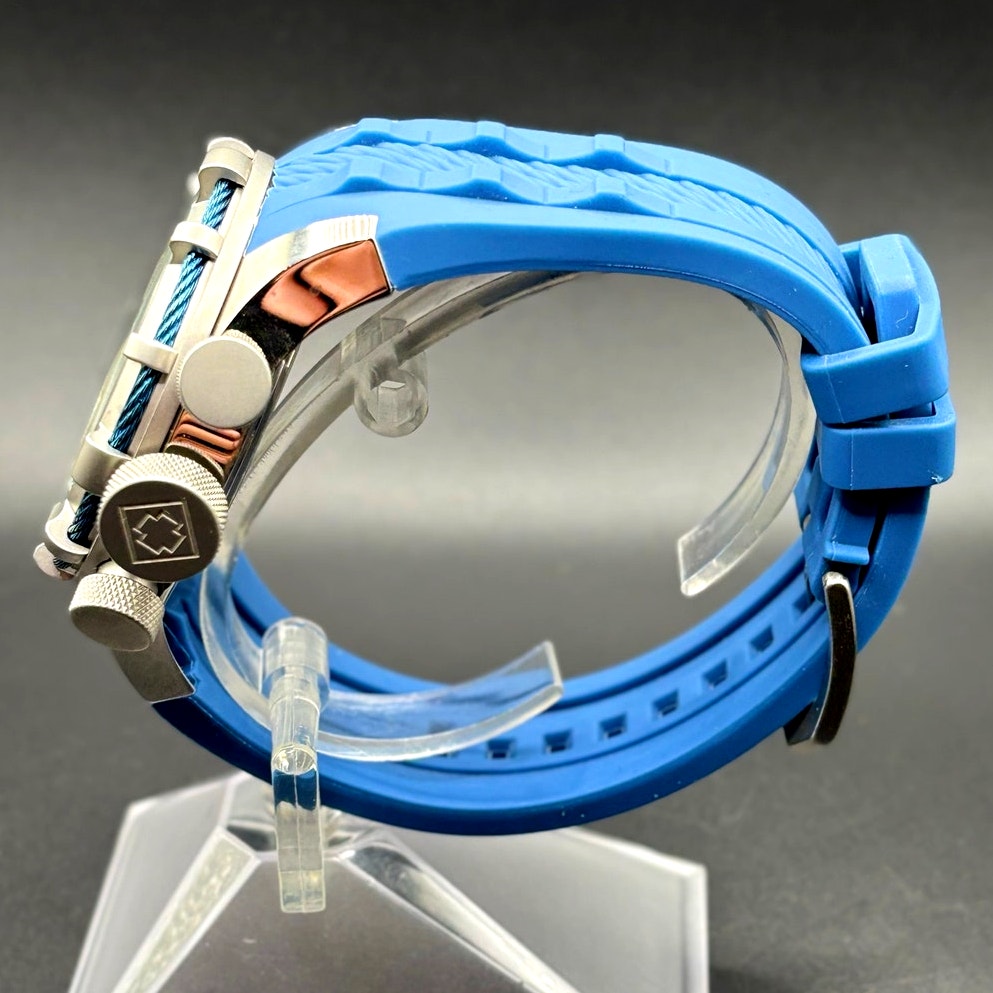 Invicta Bolt 22152 Chronograph 50mm Silver Blue Men’s Silicone Strap Watch