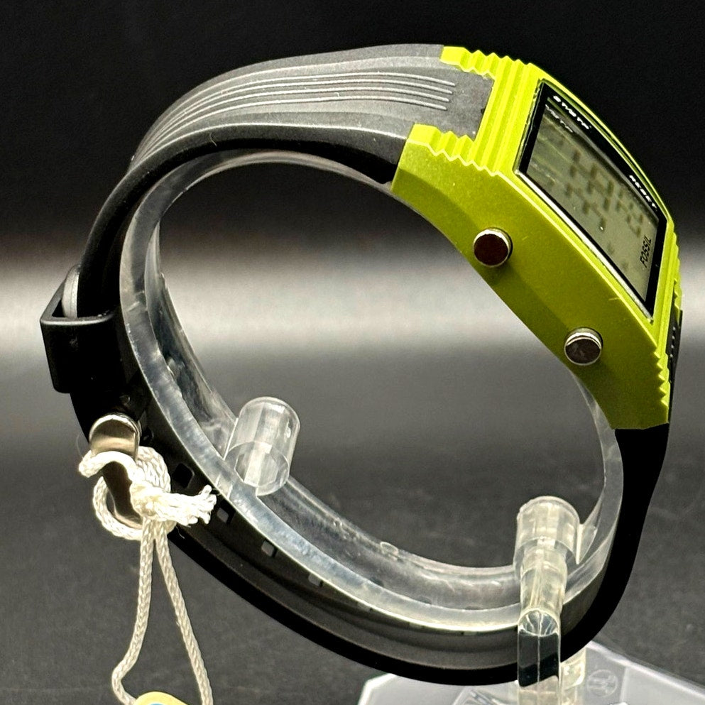 Fossil FSL DQ1141 Green Digital Watch 100M Alarm Chronograph Vintage NWT