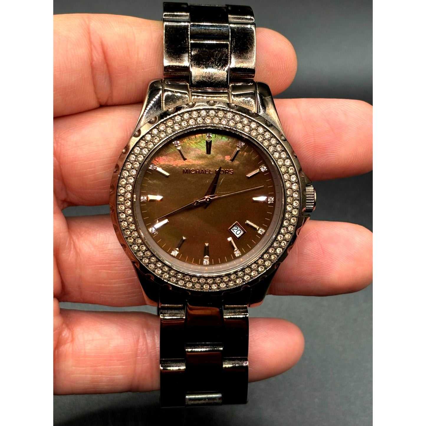 Michael Kors Madison Glitz MK5640 Espresso Brown Crystal Women’s Watch