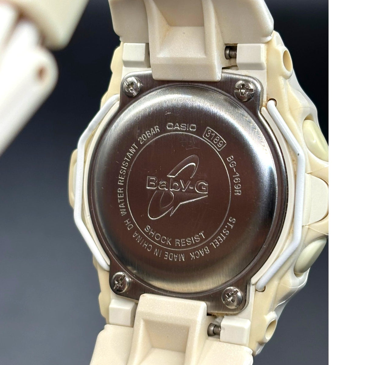 Casio Baby-G BG-169R-7C White Green Digital 200M Data Bank Watch