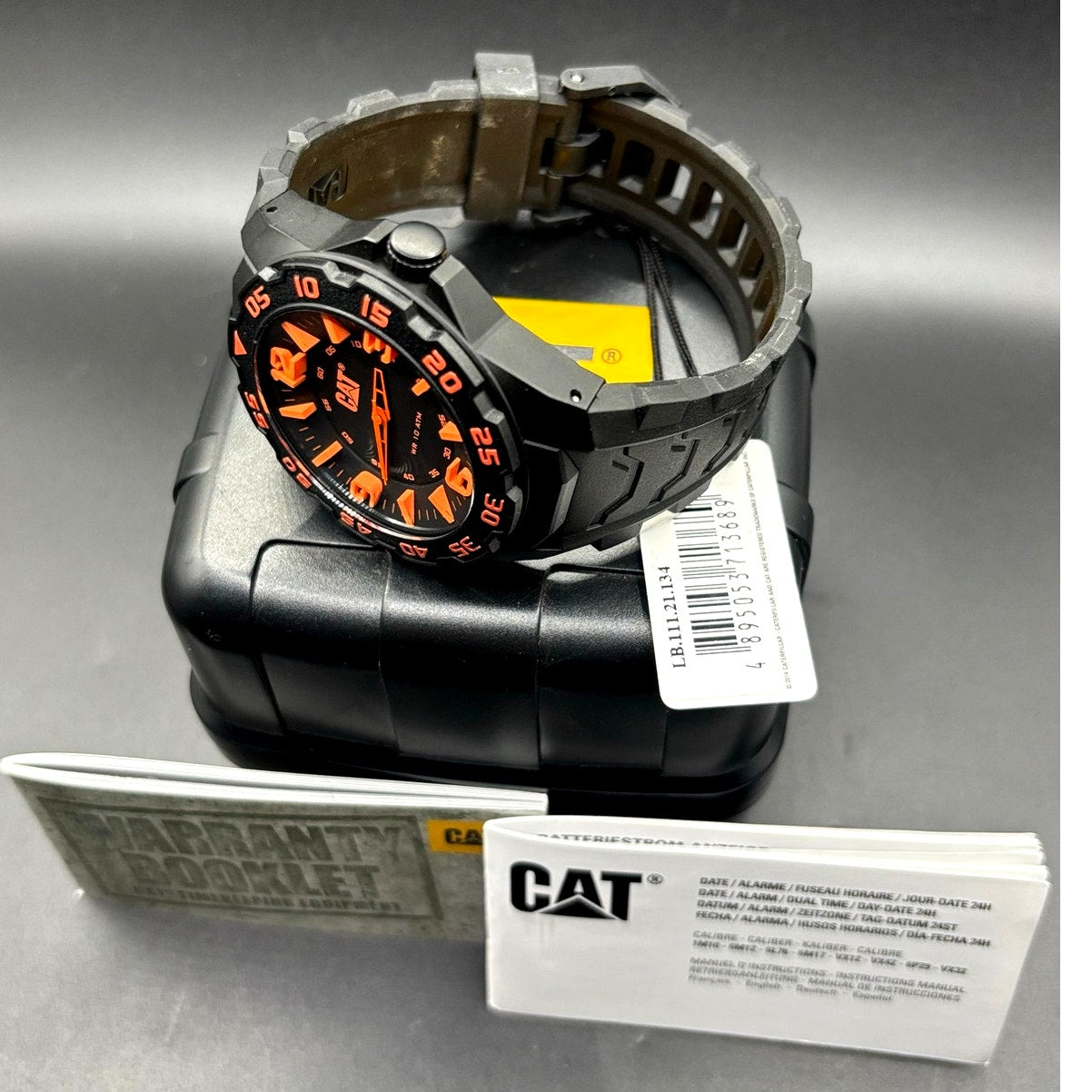 CAT Caterpillar Motion LB.111.21.134 Black Orange 45mm Men's Watch NIBWT