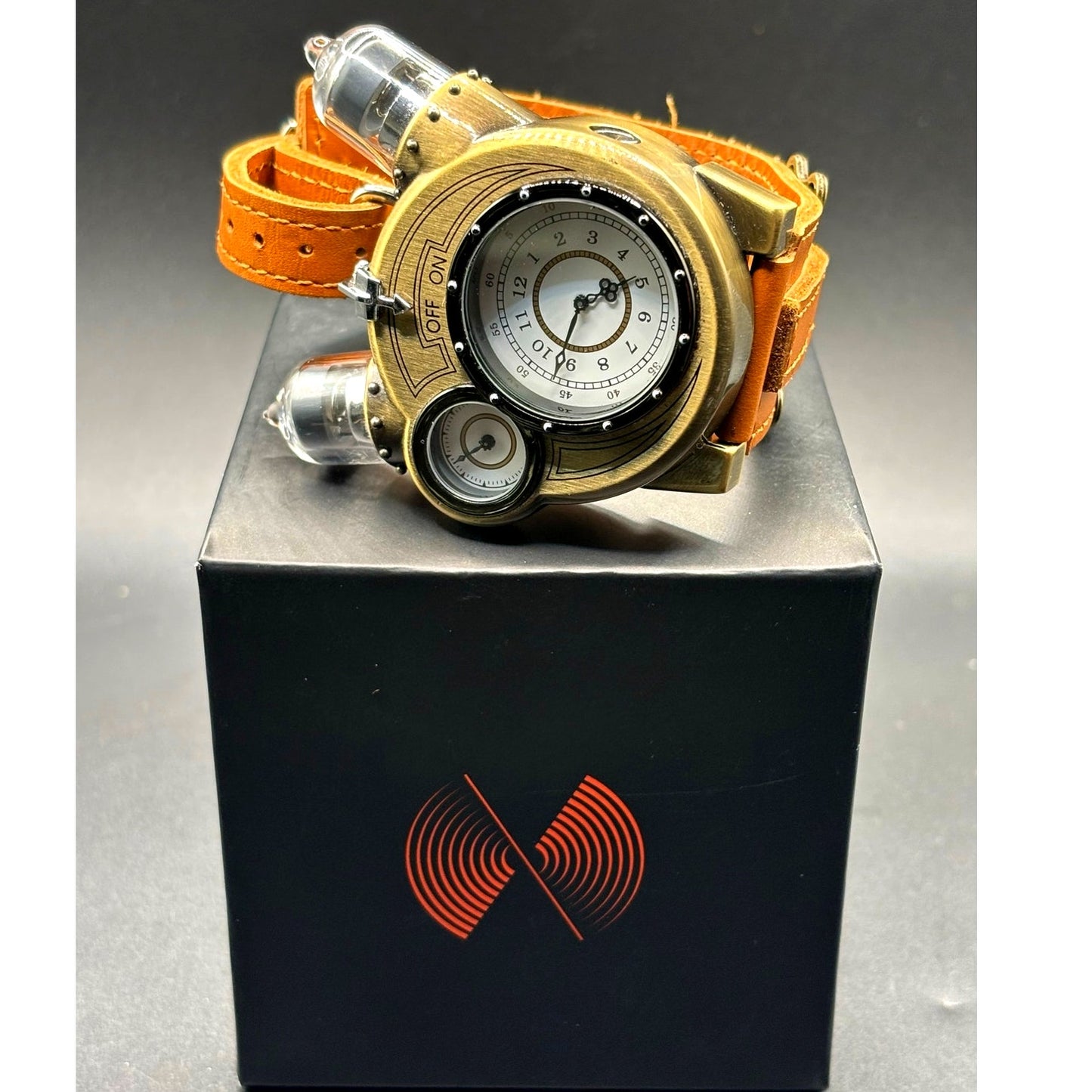 ThinkGeek Tesla Steampunk Analog Watch LED Vacuum Tube Design NEW