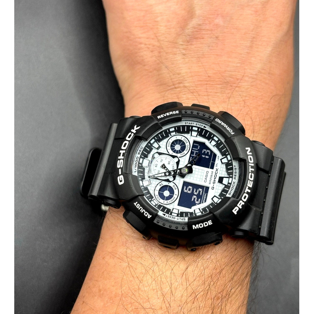 Casio G-Shock GA-100BW-1A Analog Digital Black White Men’s Watch 51mm