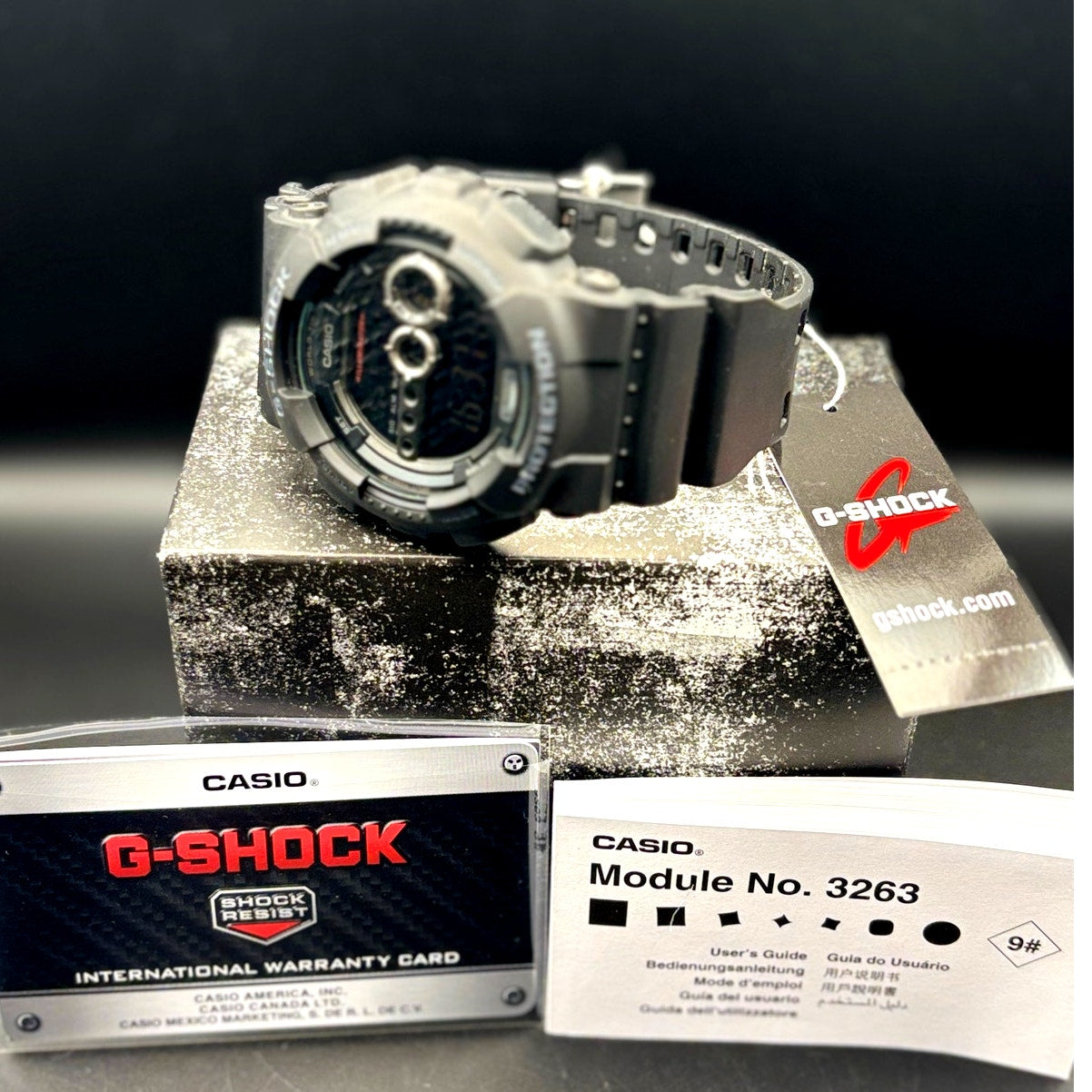 Casio G-Shock GD100-1B Black Digital High Brightness World Time 200M Watch NIBWT