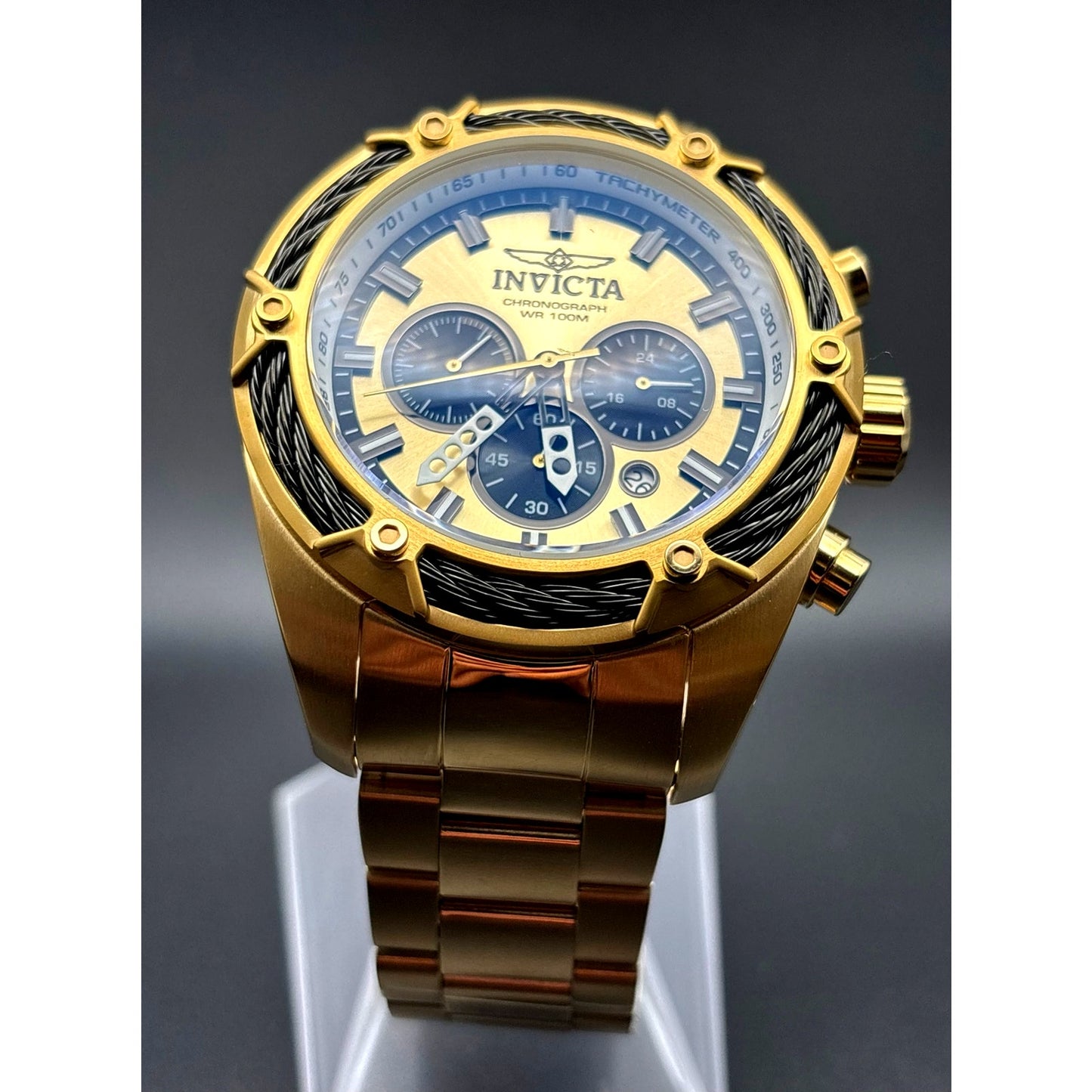 Invicta 31439 Bolt Chronograph Gold Tone 52mm Men's Watch Rare NIB