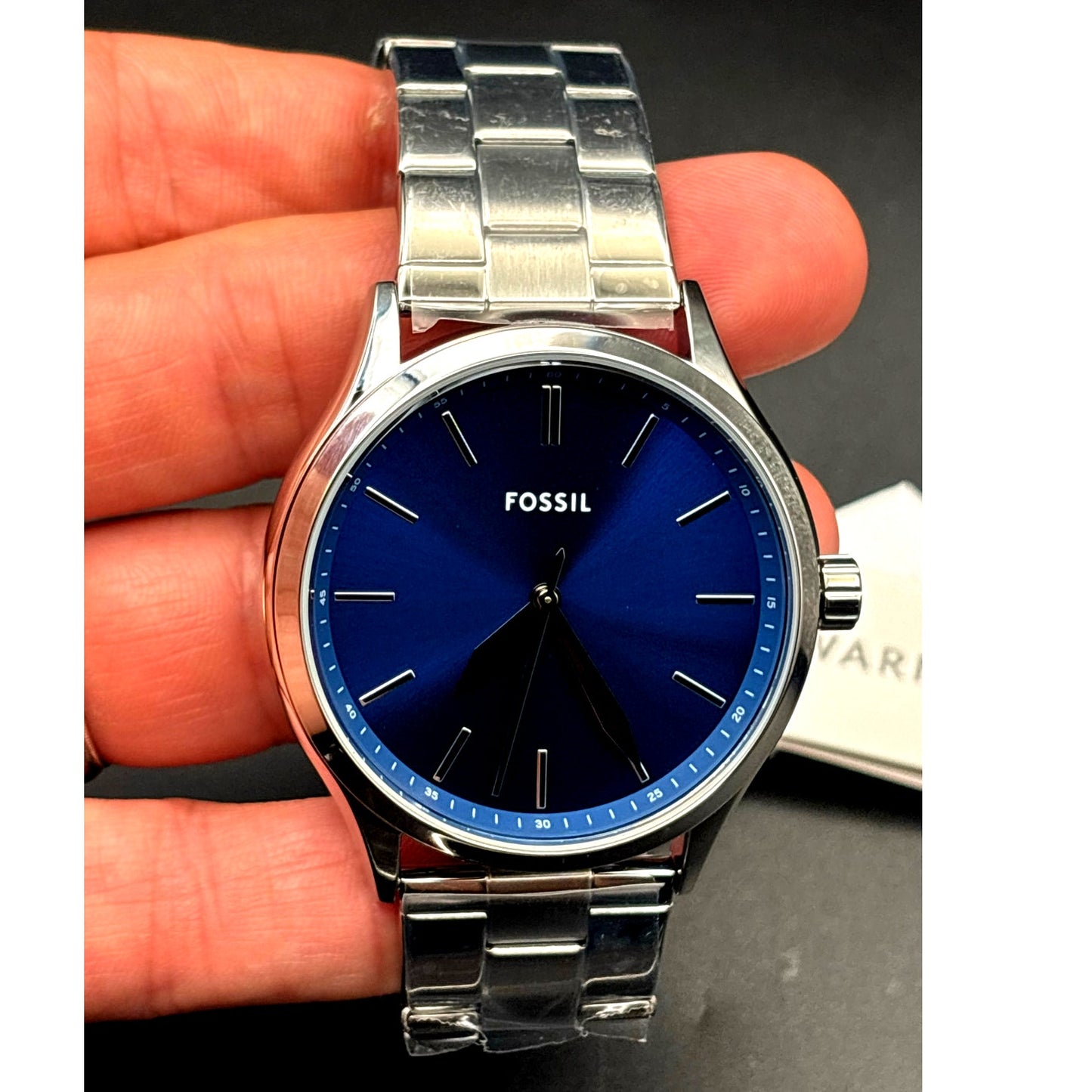 Fossil BQ2860 Fenmore Three-Hand Blue Dial Stainless Steel Men’s Watch NIBWT