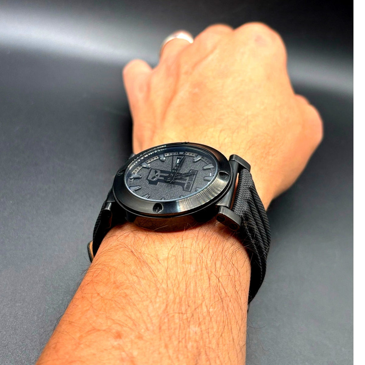 Harley-Davidson Bulova 78B131 Black #1 Racing Skull 44mm Watch Discontinued