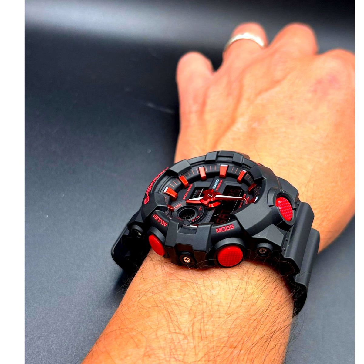 Casio G-Shock GA-700BNR-1A Ignite Red Blackout Analog Digital Watch NIB