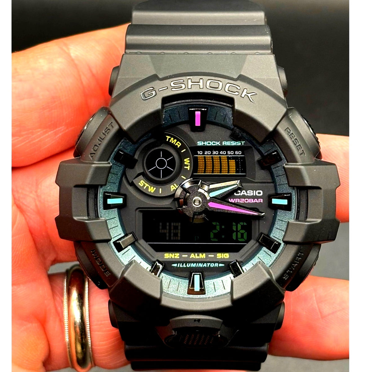 Casio G-Shock GA-700MF-1A Multi Fluorescent Black Analog Digital Men’s Watch NIB