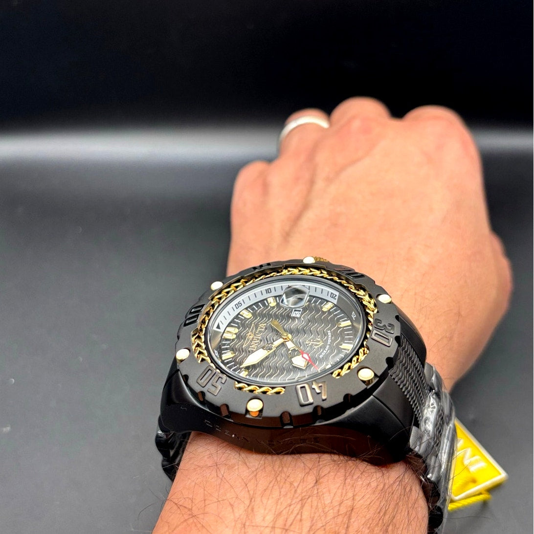 Invicta Ocean Voyage 47743 Black Gold Bezel 52mm Stainless Steel  Men's Watch