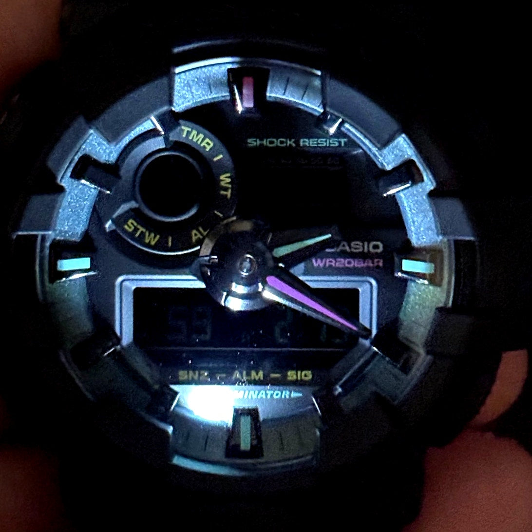 Casio G-Shock GA-700MF-1A Multi Fluorescent Black Analog Digital Men’s Watch NIB