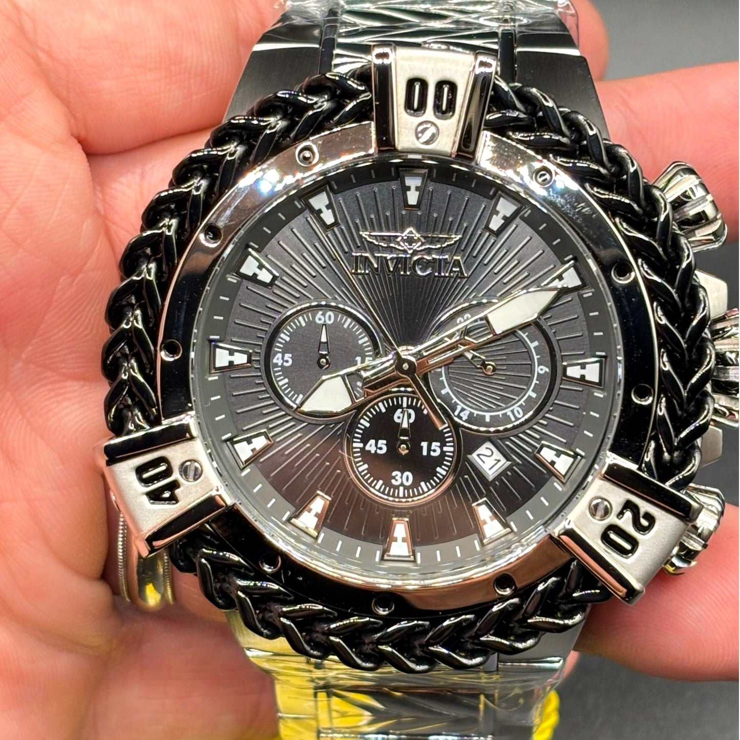 Invicta Bolt Herc 48160 Chronograph 54mm Black Stainless Steel Men’s Watch NIBWT