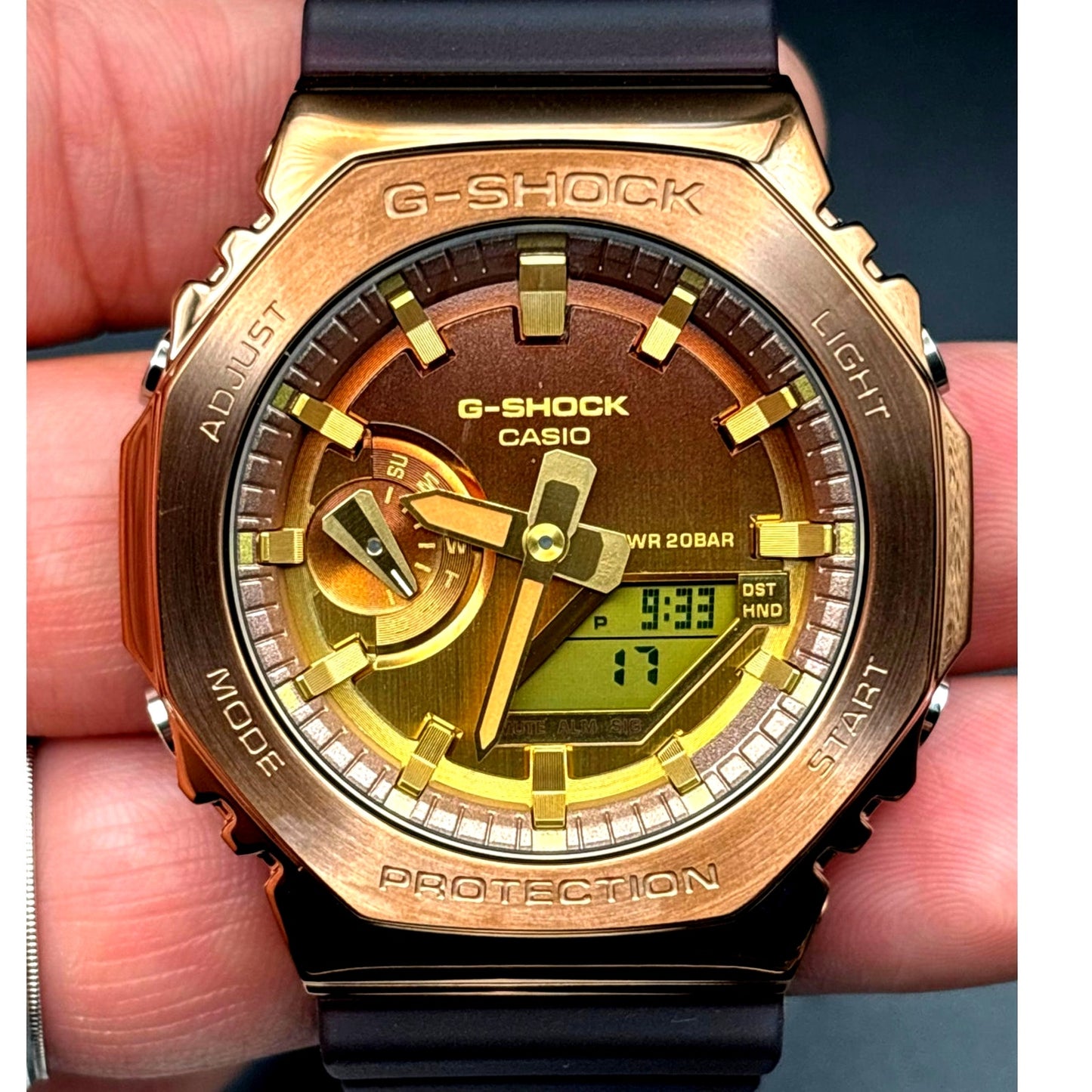 Casio G-Shock GM2100CL-5A CasiOak Metal Bronze Tone Ana-Digi Men's Watch NIBWT