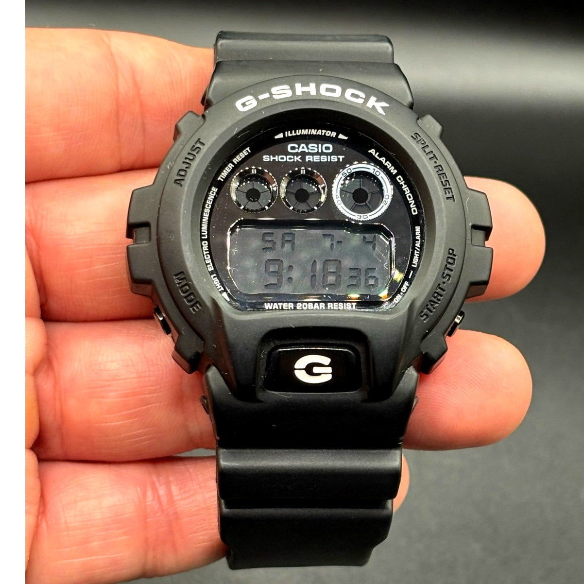 Casio G-Shock DW6900BW-1 Garish Black 200M Mens Watch Discontinued
