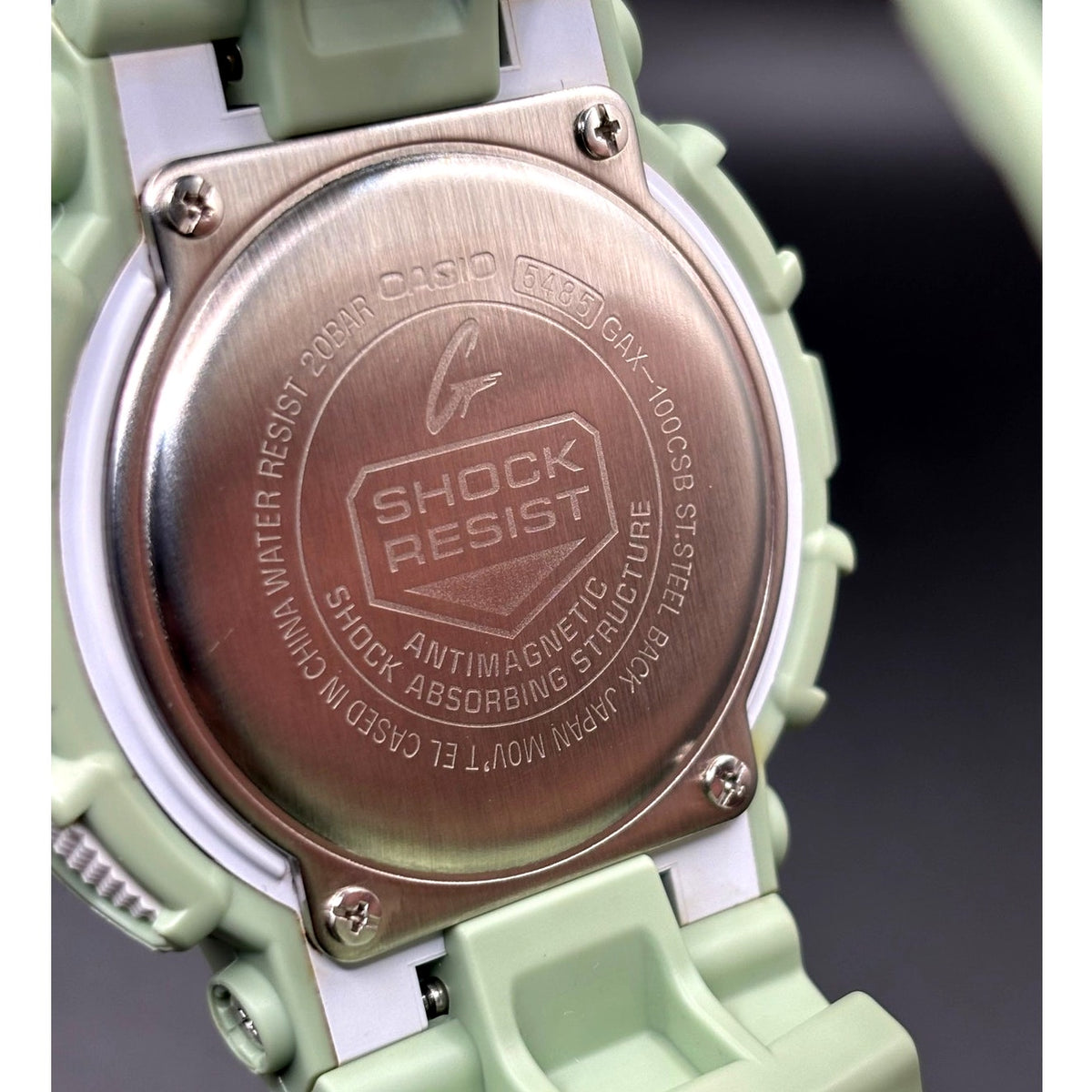 Casio G-Shock G-LIDE GAX-100CSB-3A Pastel Green Moon Tide Thermometer Watch