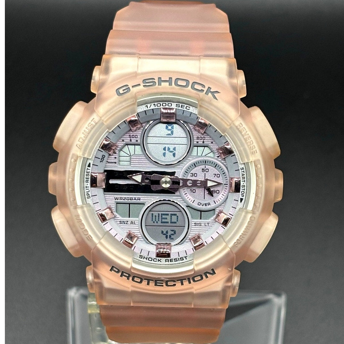 Casio G-Shock GMA-S140NP-4A Clear Pink Analog Digital Women's Watch NIB