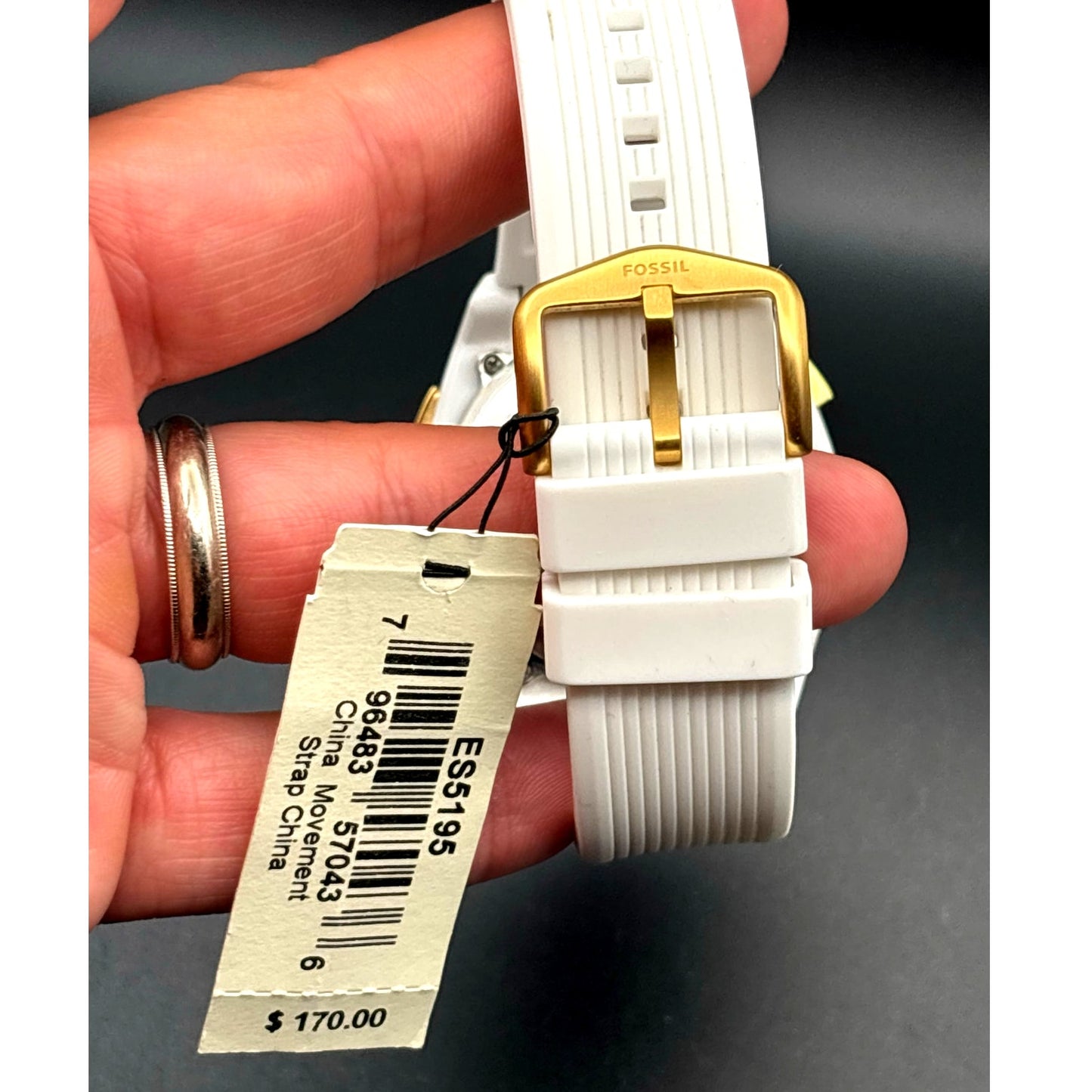 Fossil Everett ES5195 Unisex Solar Powered Digital White Silicone Watch NIBWT