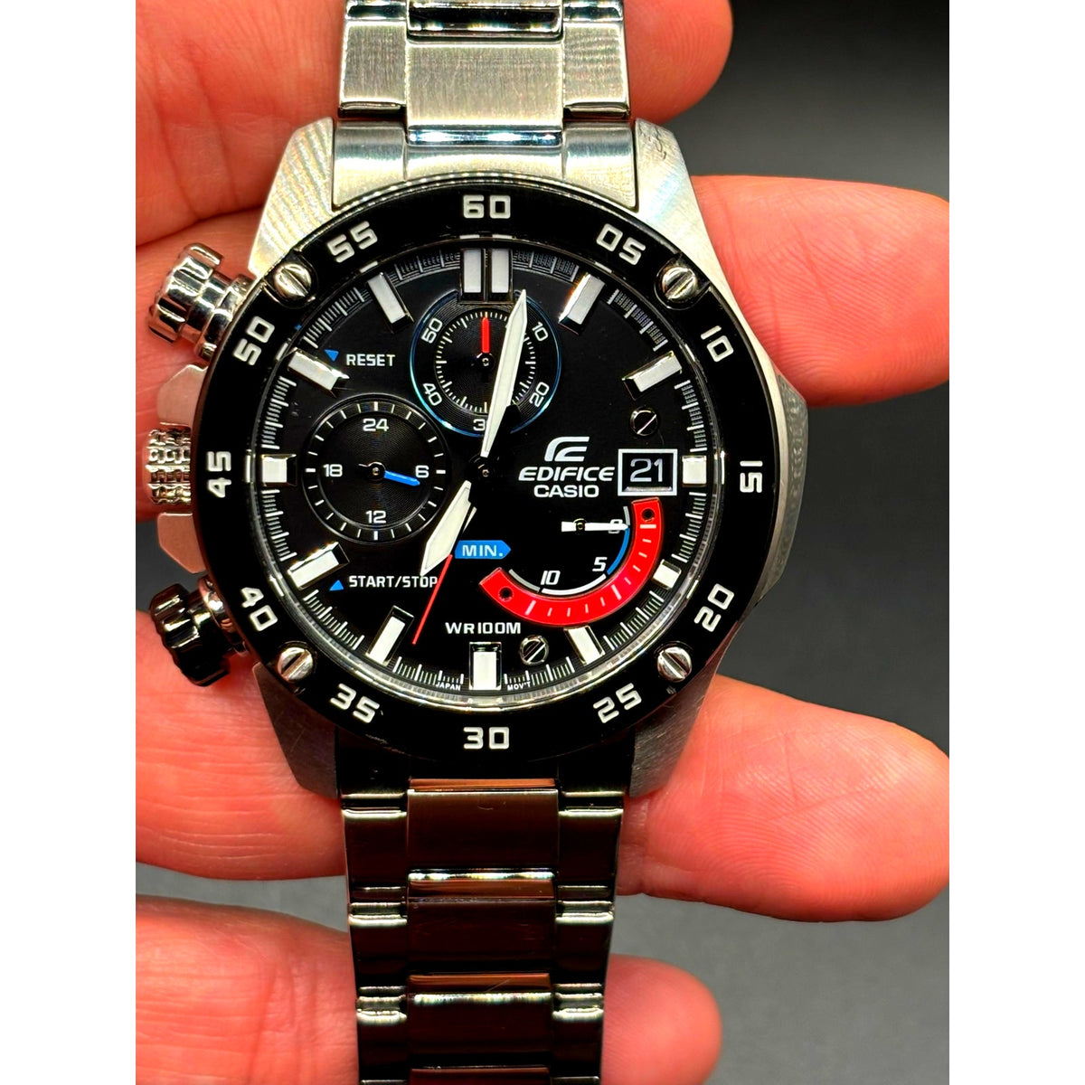Casio Edifice EFR-558DB-1AV Chronograph Black Dial Stainless Steel Watch
