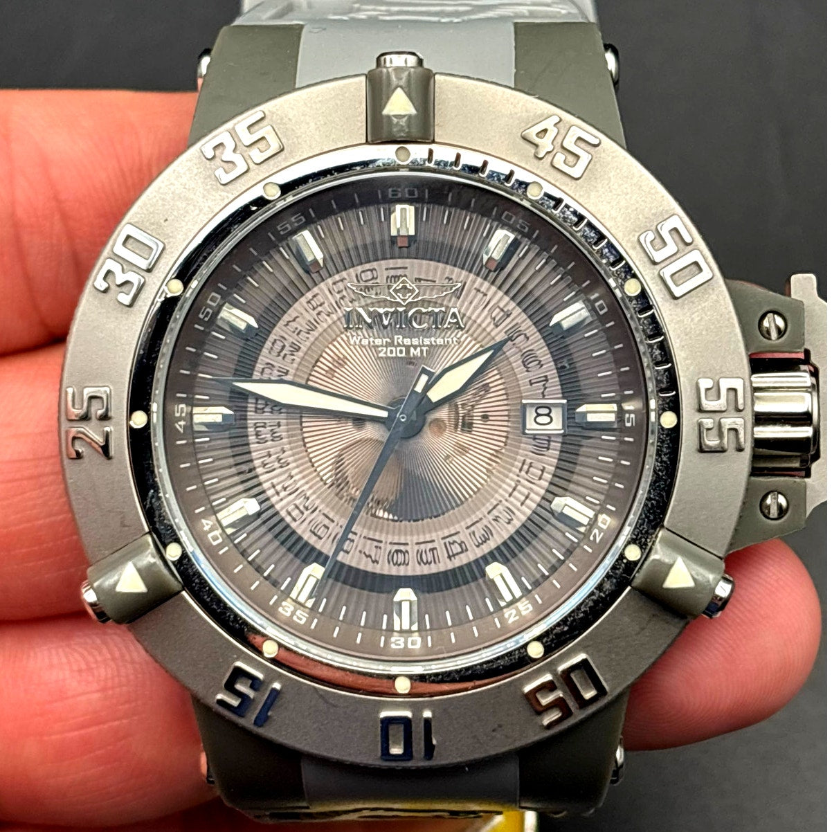 Invicta 10105 Subaqua NOMA III Grey Dial Rubber Strap 50mm Watch NIBWT