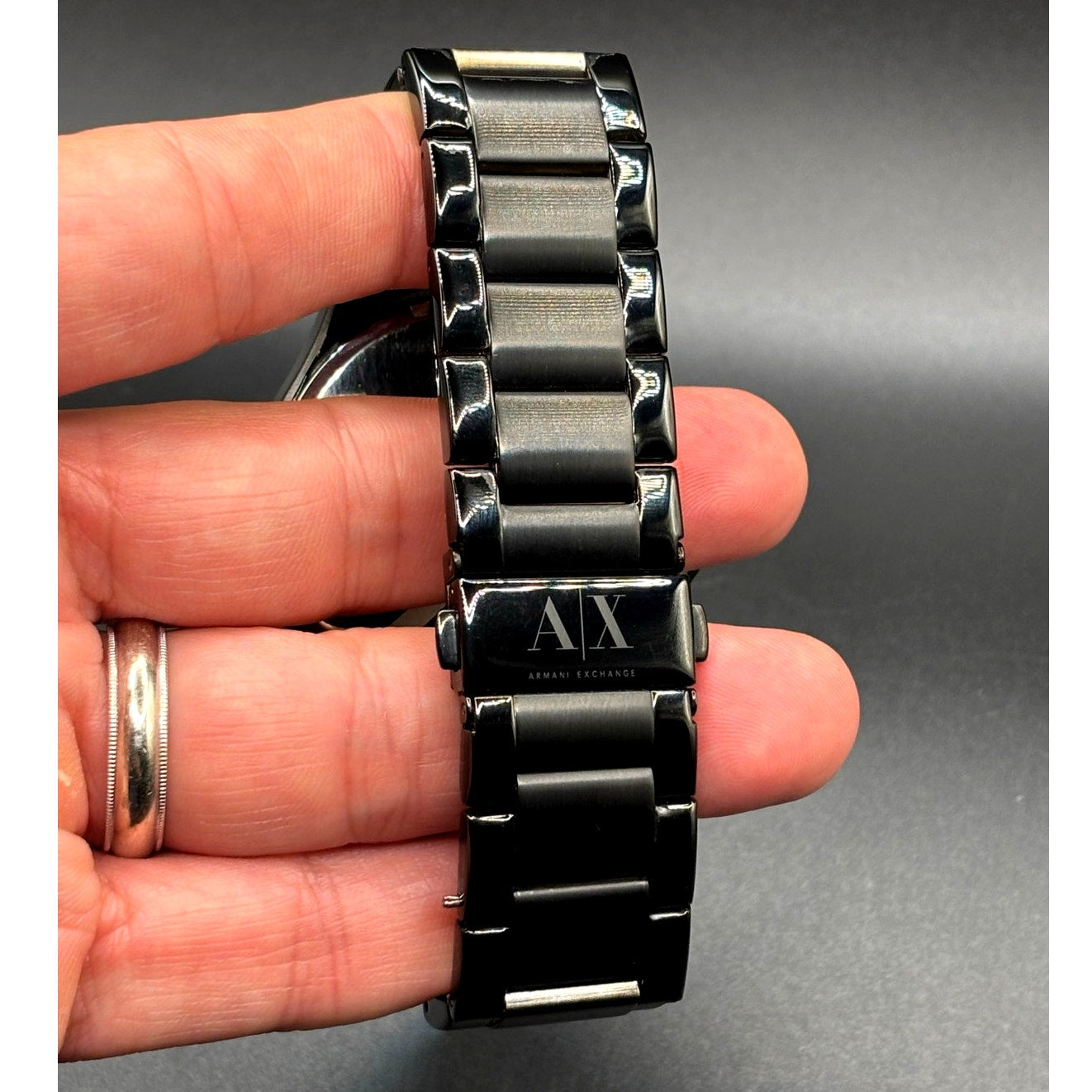 Armani Exchange AX2104 Hampton Black Ion Plated Men's Watch Date 46mm