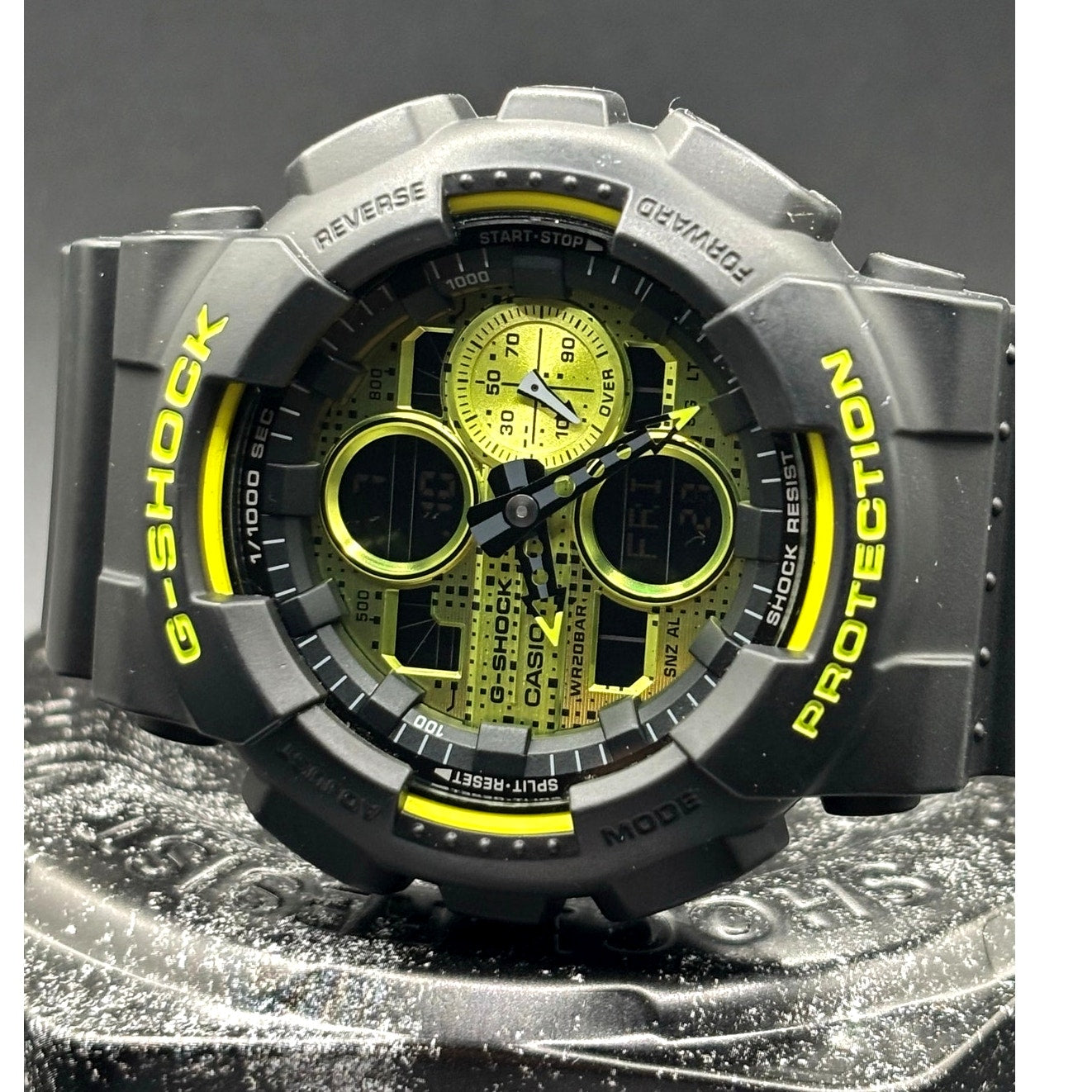 Casio G-Shock GA140DC-1A Analog Digital Black Vivid Yellow Men's Watch