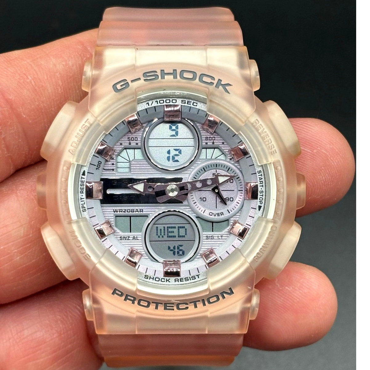 Casio G-Shock GMA-S140NP-4A Clear Pink Analog Digital Women's Watch NIB