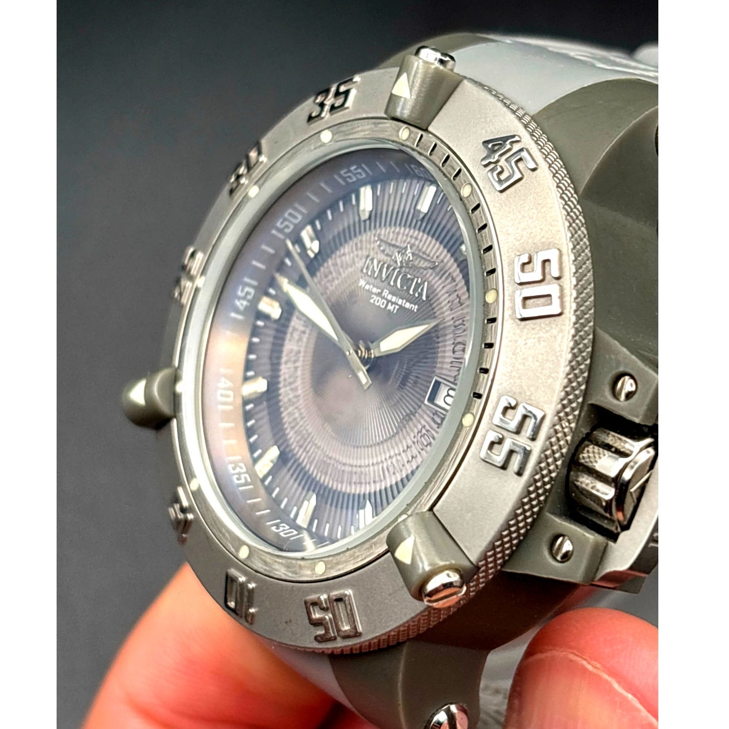 Invicta 10105 Subaqua NOMA III Grey Dial Rubber Strap 50mm Watch NIBWT