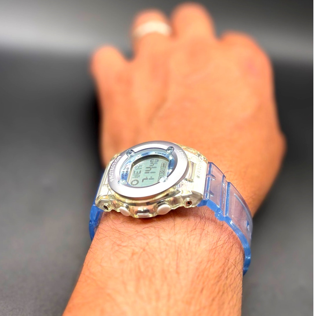 Casio Baby-G BG-1302-2ER Translucent Blue Jelly Digital Women's Watch NIBWT