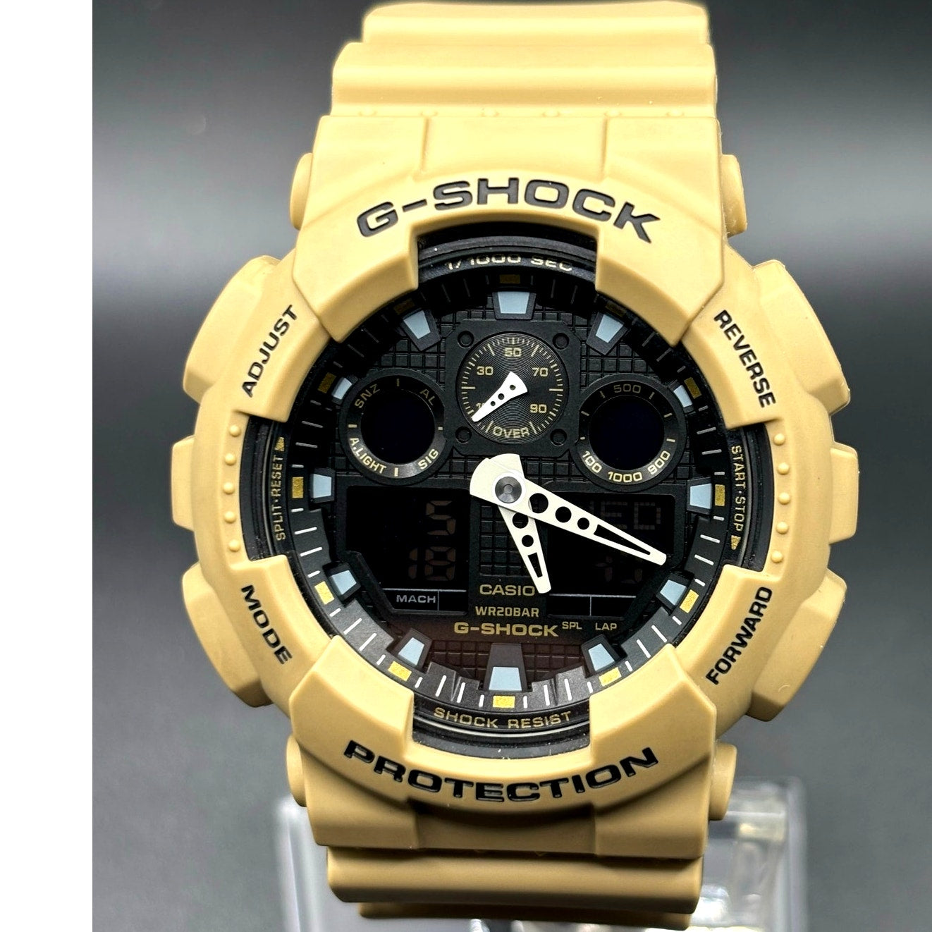 Casio G-Shock GA-100L-8A Beige Analog Digital Military Men's Watch NIB