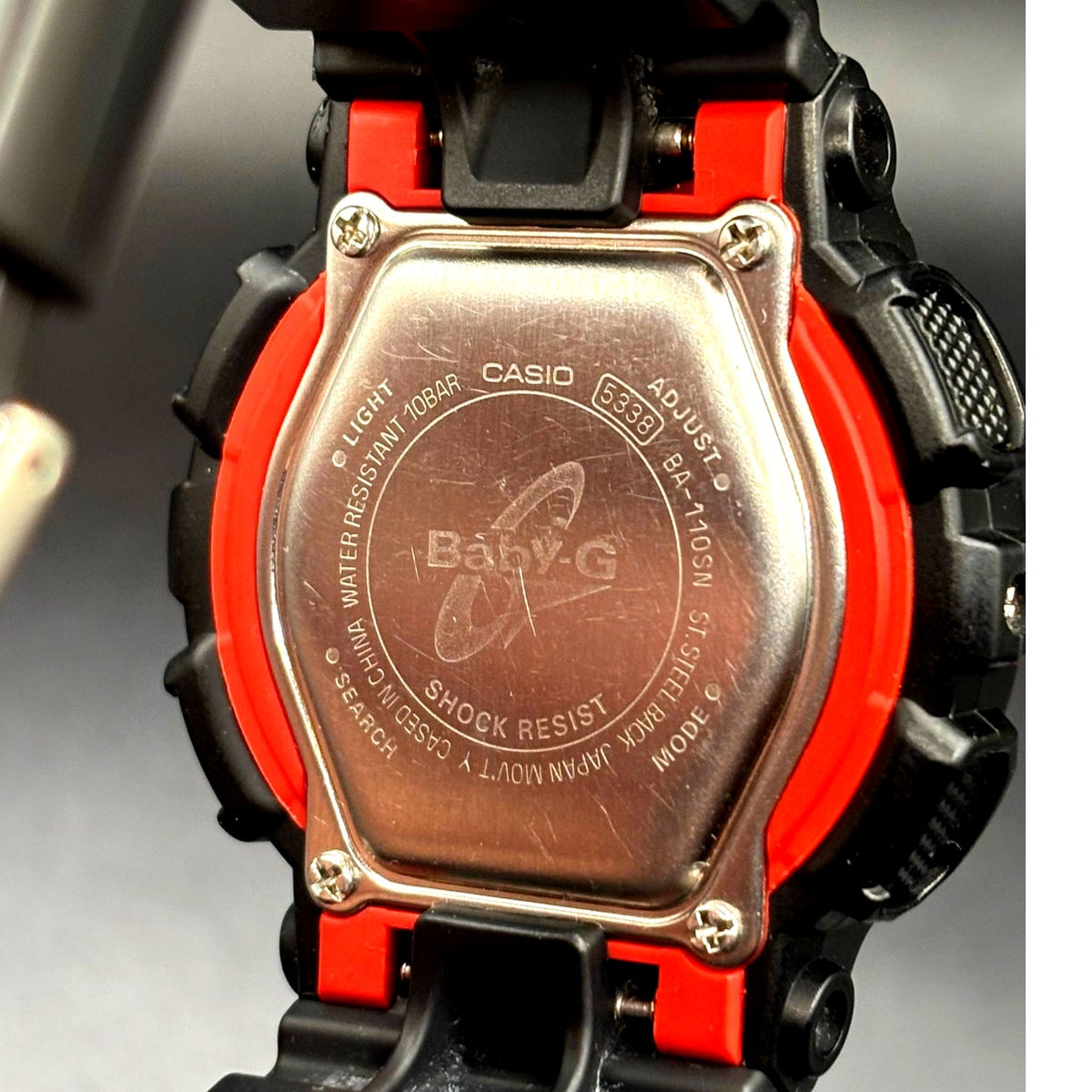 Casio Baby-G BA-110SN-1A Black Red Analog Digital Watch 100M