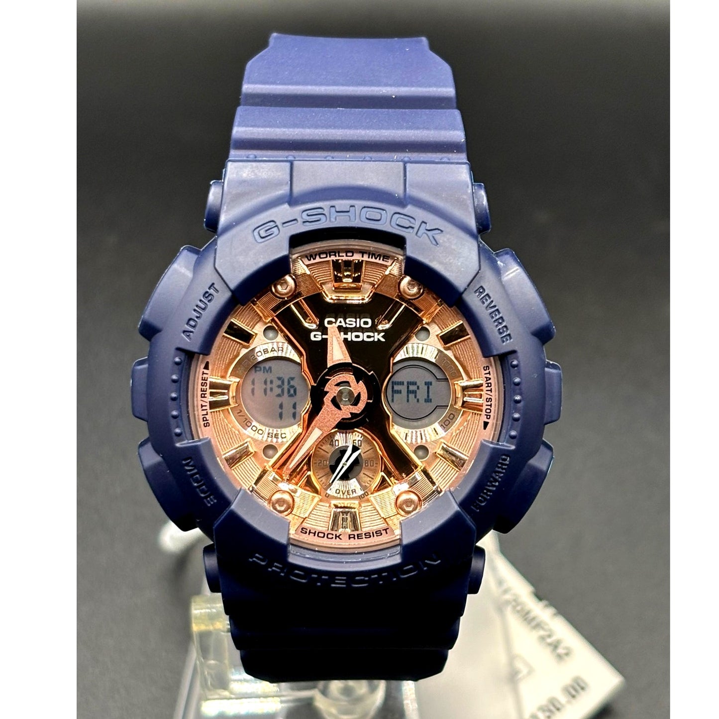 Casio G-Shock GMA-S120MF-2A2 Navy Blue Rose Gold Women’s Watch NIBWT