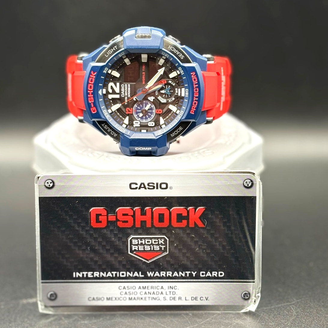 Casio G-Shock Gravitymaster GA-1100-2A Twin Sensor Blue Red Watch
