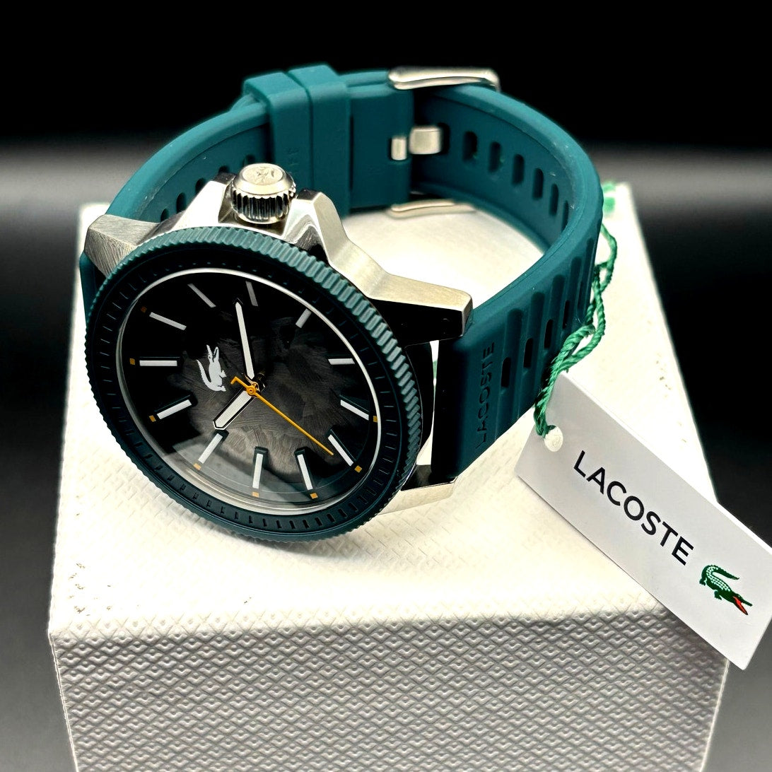Lacoste Highkey 2011358 Men’s Green Silicone Strap Quartz Watch NIBWT