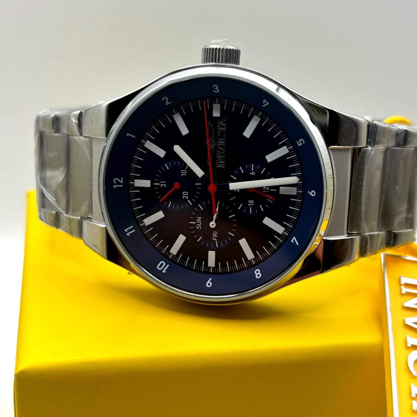 Invicta Racing 47548 Mens 44mm Stainless Steel Blue Dial Quartz 50m NIBWT