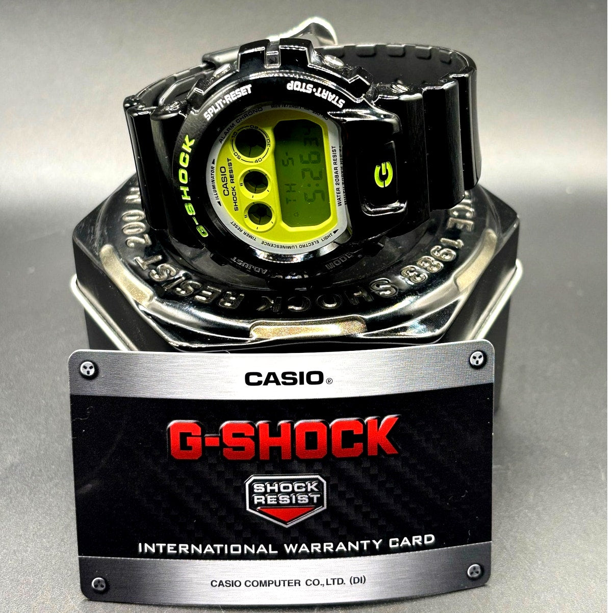 Casio G-Shock DW6900RCS-1 Lime Green Glossy Black Digital Men's Watch NIB