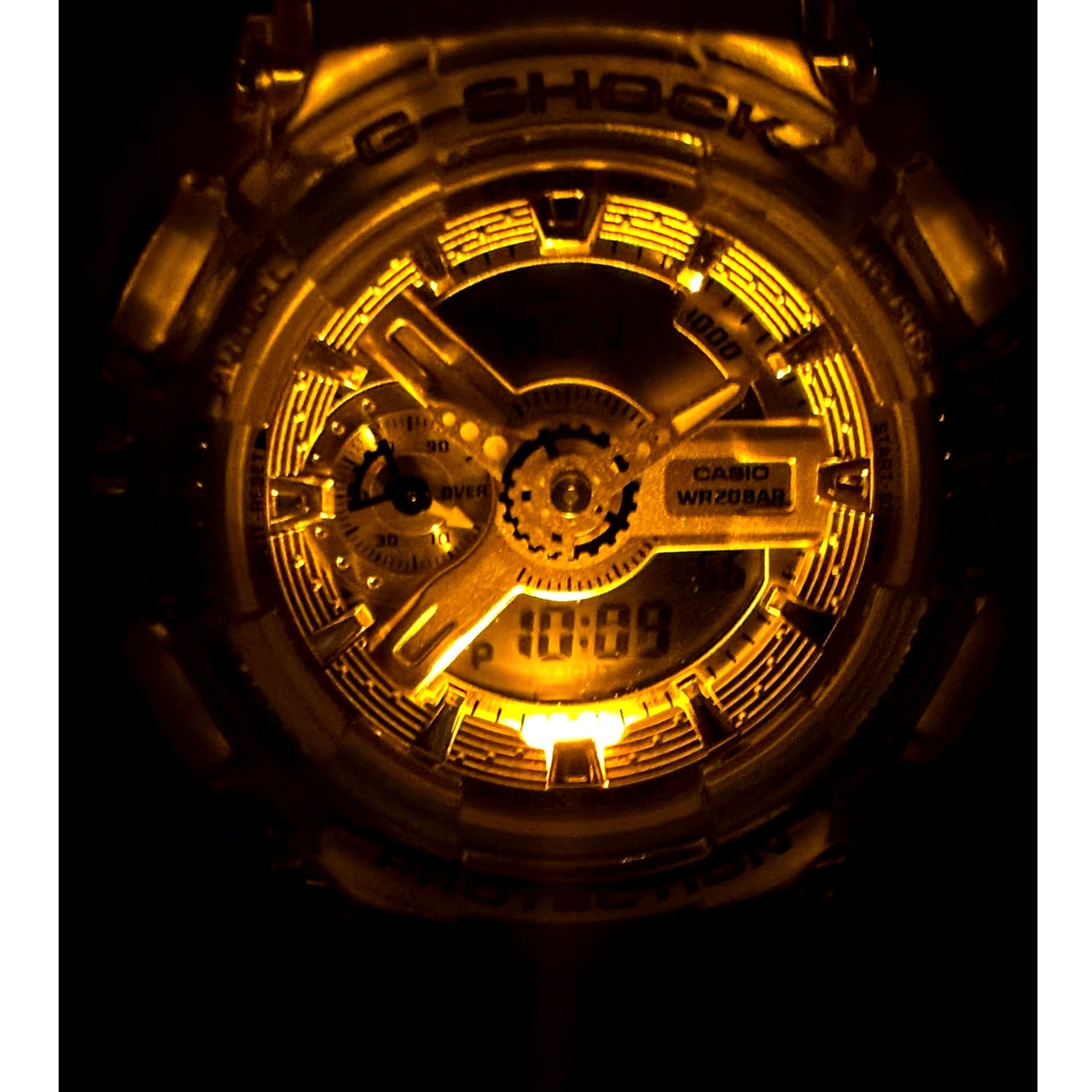 Casio G-Shock GMA-S110SR-7A Women's Rose Gold Clear Analog Digital Watch NIBWT