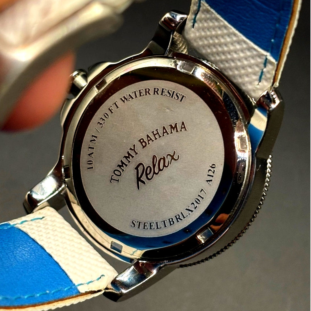 Tommy Bahama Relax RLX2017 Women’s 36mm White Blue Quartz Watch Full Set